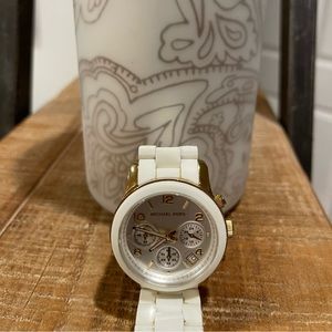 MICHAEL KORS Runway White and Gold Ladies Watch